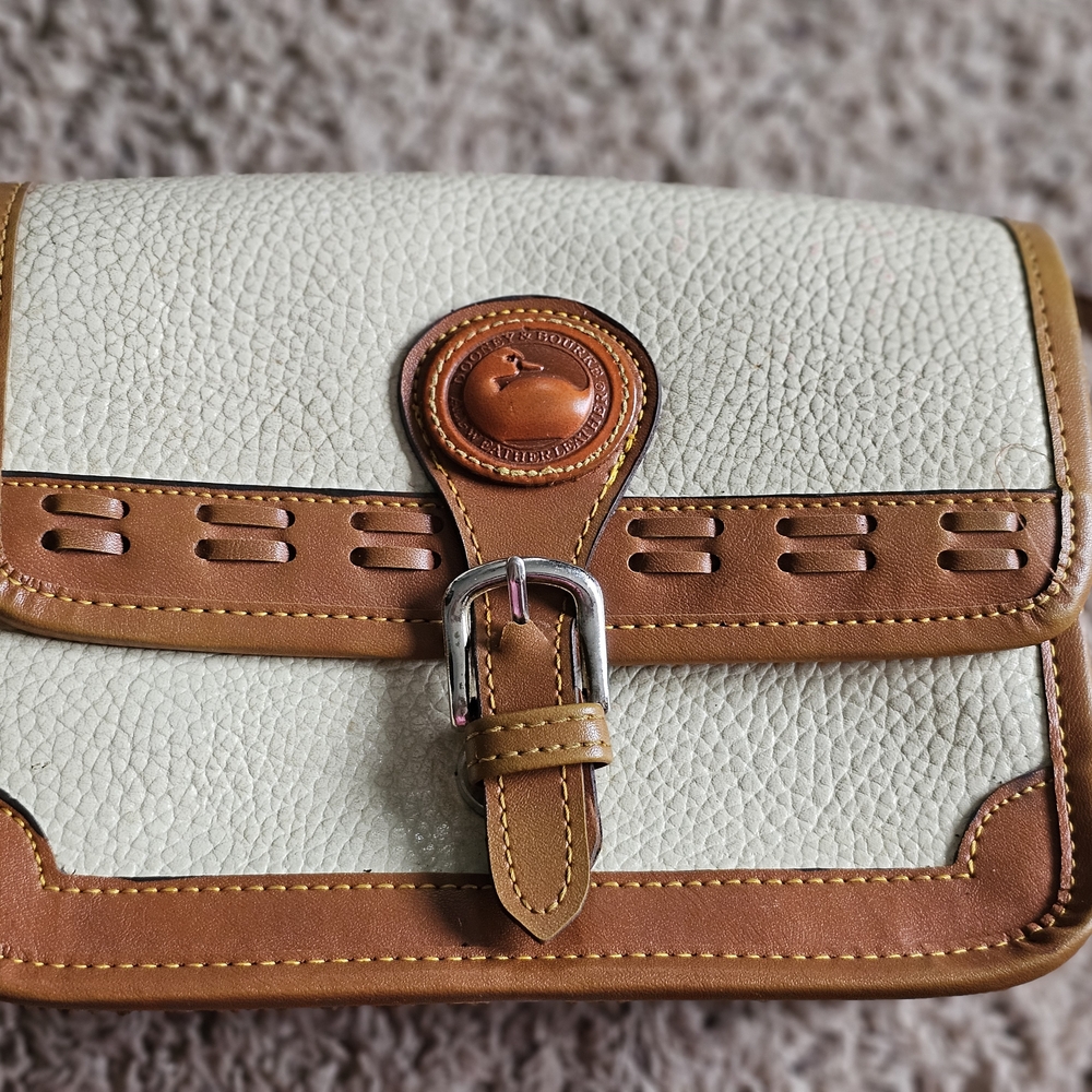 Dooney & Bourke Cream and Tan Crossbody Bag